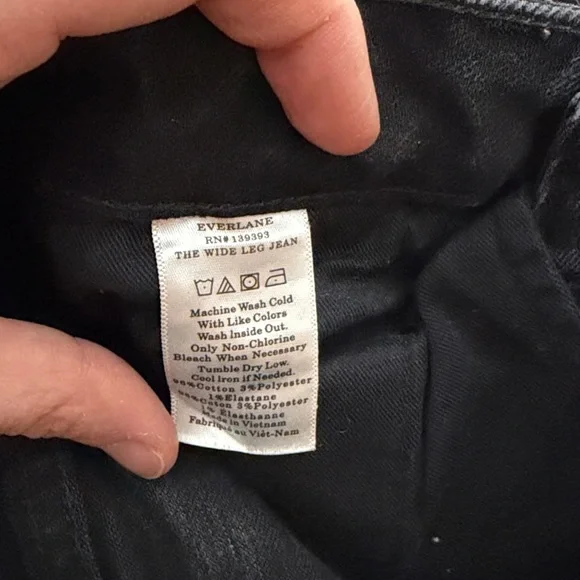 Everlane Black Button Fly The Wide Leg Jeans 25 - Picture 6 of 6